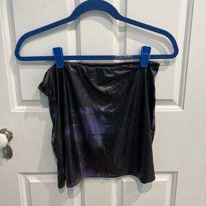 Black Polyester miniskirt